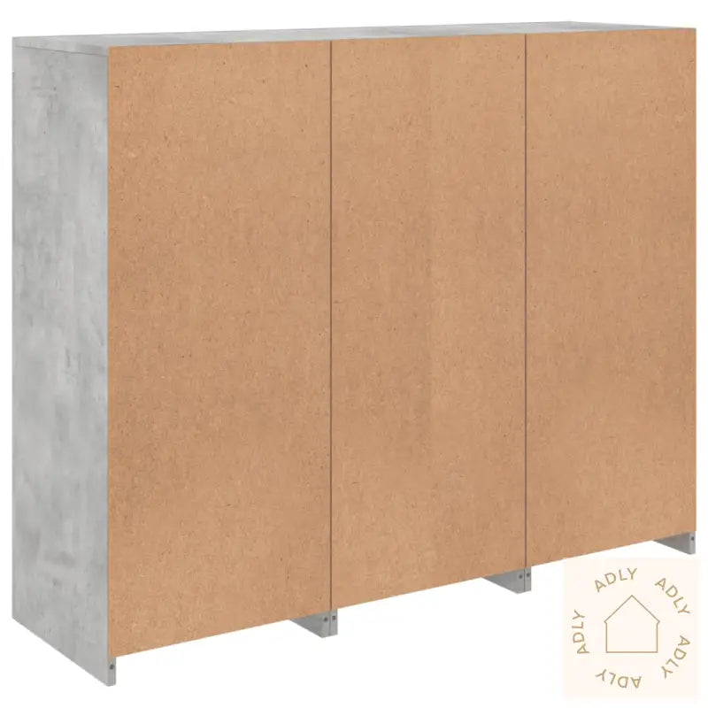 Skjenker Med Led-Lys 3 Stk Betonggrå Konstruert Tre