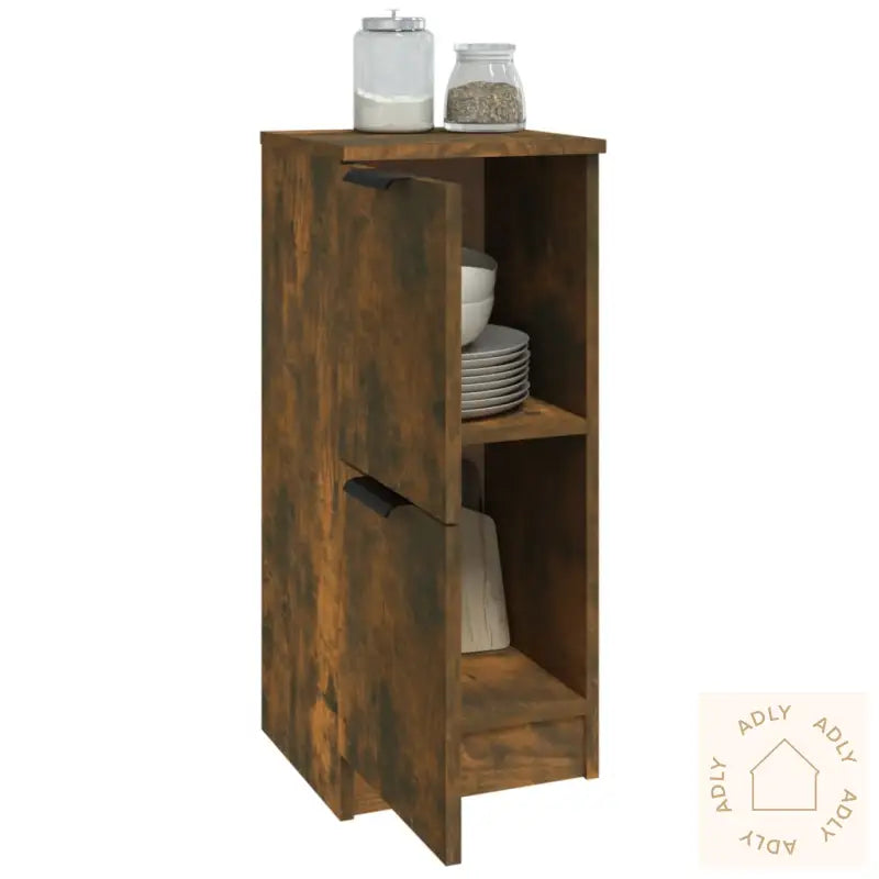 Skjenker 2 Stk Røkt Eik 30X30X70 Cm Konstruert Tre