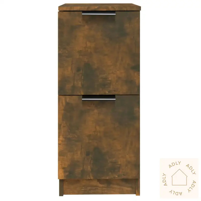 Skjenker 2 Stk Røkt Eik 30X30X70 Cm Konstruert Tre