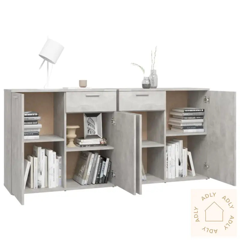 Skjenk Betonggrå 160X36X75 Cm Konstruert Tre