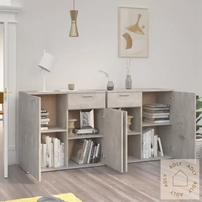 Skjenk Betonggrå 160X36X75 Cm Konstruert Tre