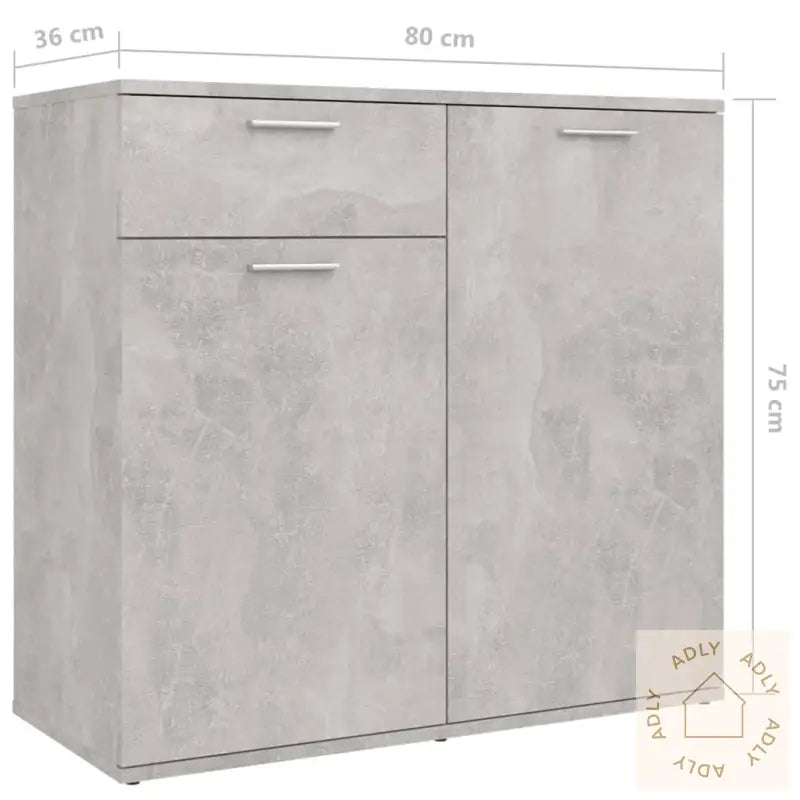 Skjenk Betonggrå 160X36X75 Cm Konstruert Tre