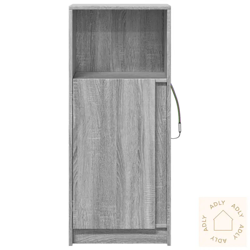 Skjenk Med Led Grå Sonoma 42,5X34X100 Cm Konstruert Tre