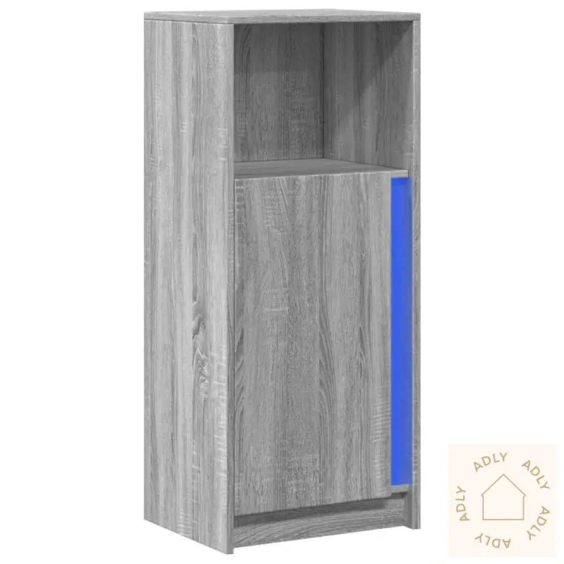 Skjenk Med Led Grå Sonoma 42,5X34X100 Cm Konstruert Tre