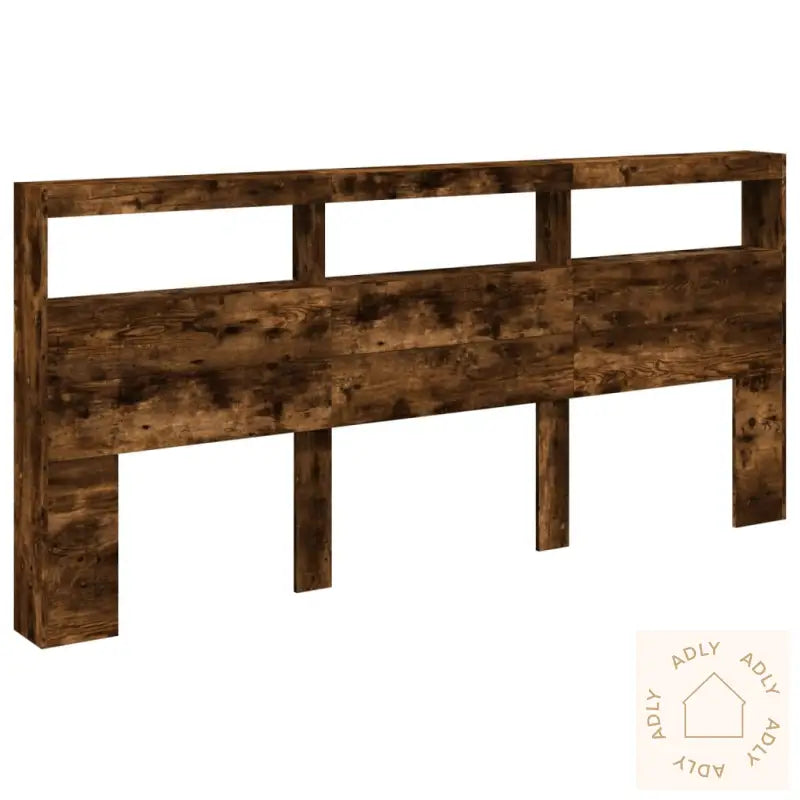 Hodegavl Skap Med Led Røkt Eik 220X17X102 Cm