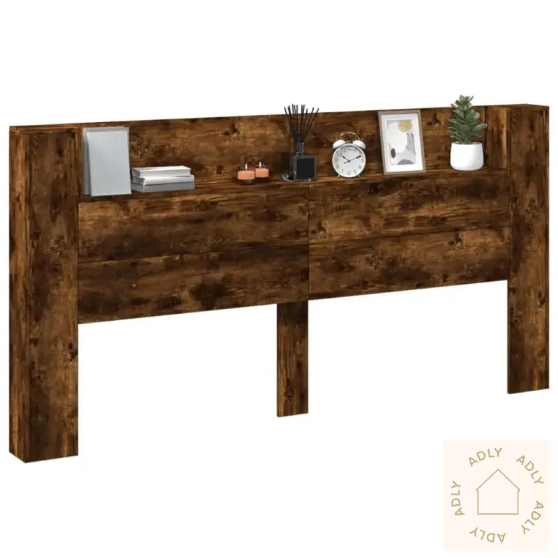 Hodegavl Skap Med Led Røkt Eik 200X16,5X103,5 Cm