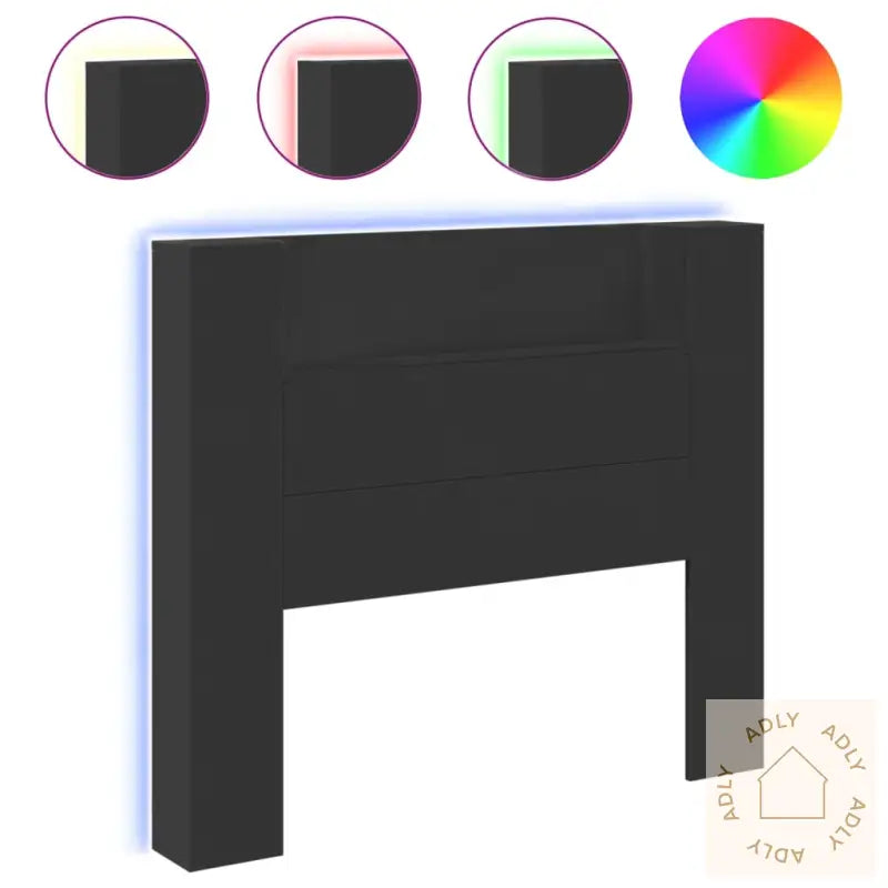 Hodegavl Skap Med Led Svart 120X16,5X103,5 Cm