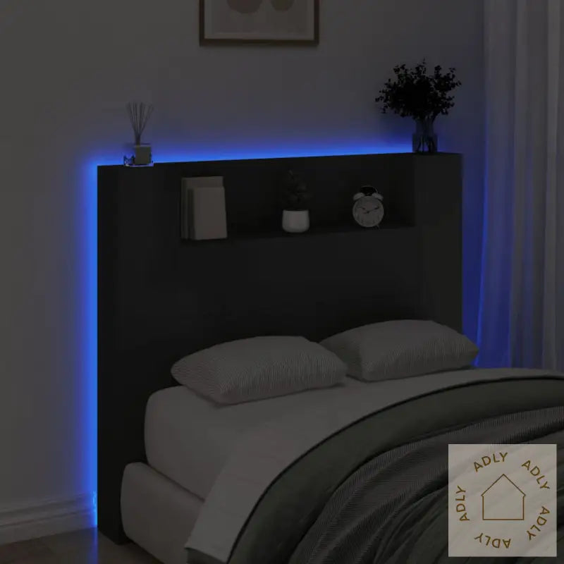 Hodegavl Skap Med Led Svart 120X16,5X103,5 Cm