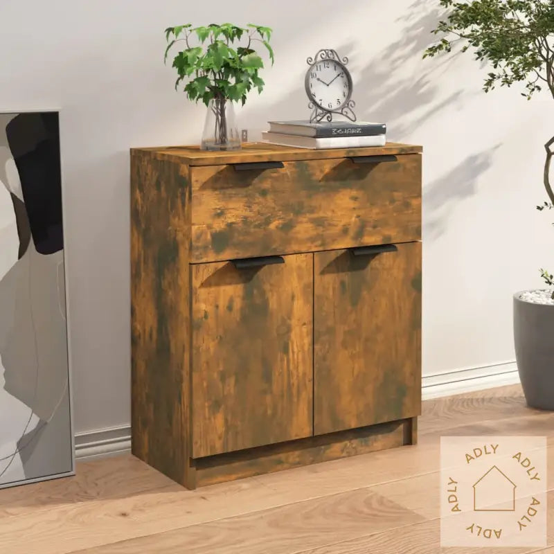 Skjenk Røkt Eik 60X30X70 Cm Konstruert Tre
