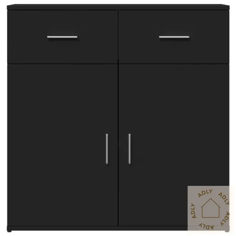 Skjenker 2 Stk Svart 79X38X80 Cm Konstruert Tre