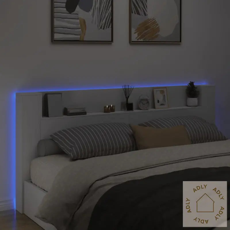 Hodegavl Skap Med Led Hvit 220X16,5X103,5 Cm