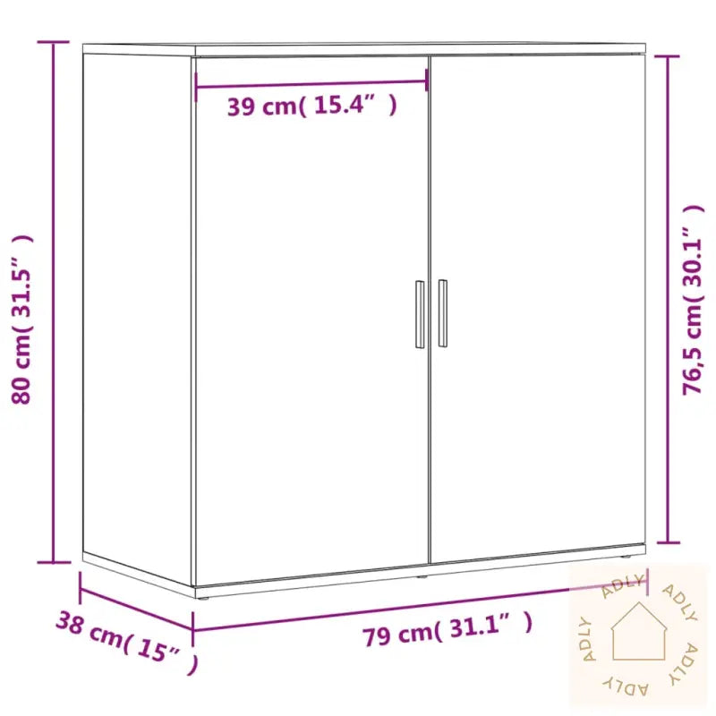 Skjenker 2 Stk Grå Sonoma 79X38X80 Cm Konstruert Tre