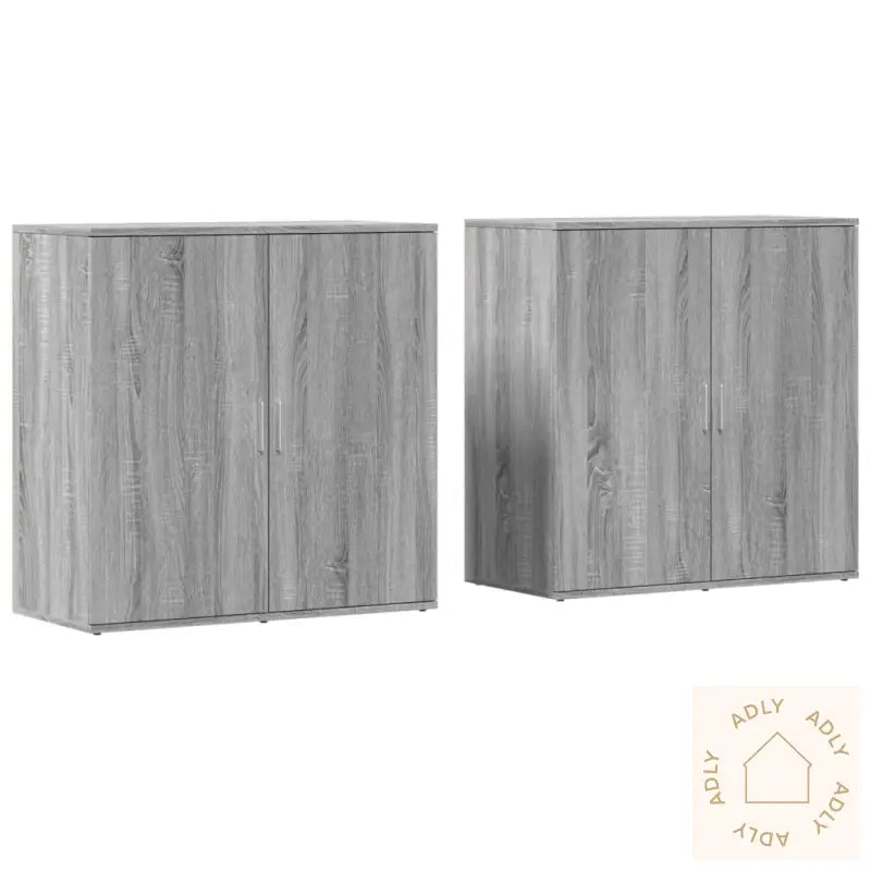 Skjenker 2 Stk Grå Sonoma 79X38X80 Cm Konstruert Tre