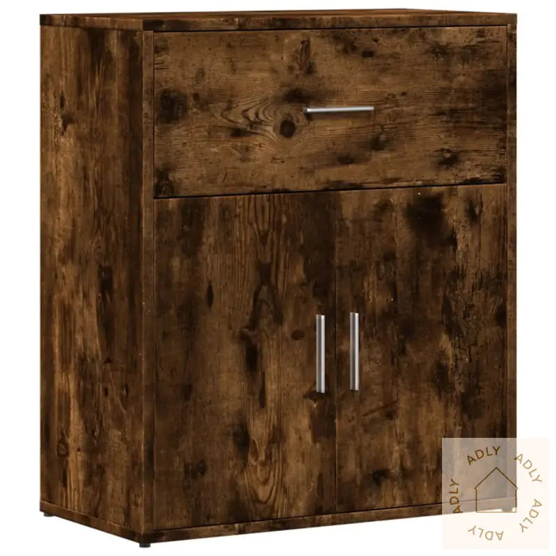 Skjenker 2 Røkt Eik 60X31X70 Cm Konstruert Tre