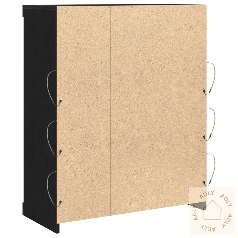 Sideboard Med Led-Lamper Svart Eik 41X37X100 Cm