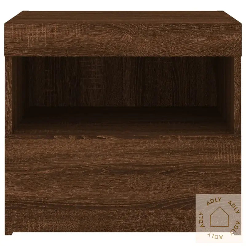 Nattbord Med Led Brun Eik 50X40X45 Cm