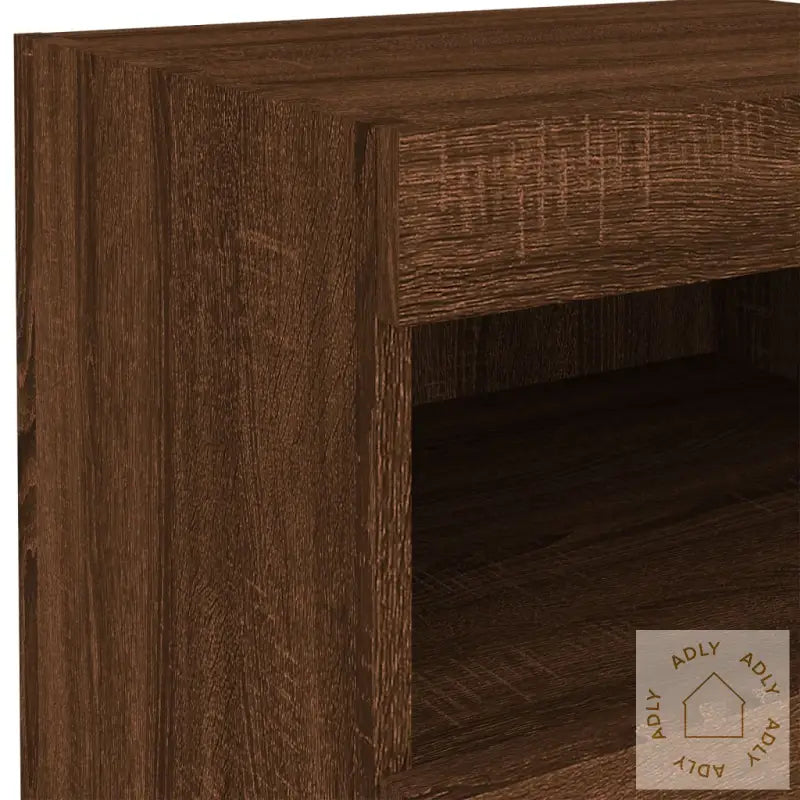 Nattbord Med Led Brun Eik 50X40X45 Cm