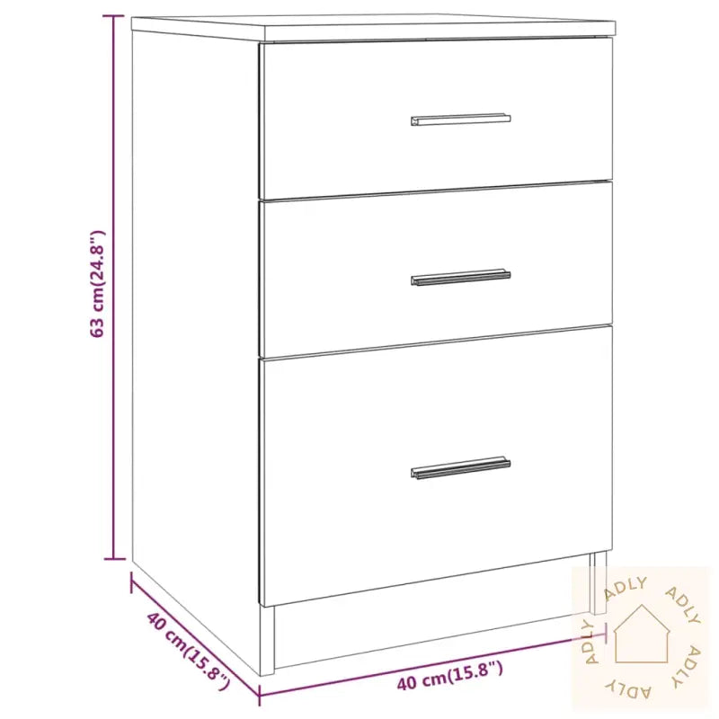 Nattbord Hvit 40X40X63 Cm Konstruert Tre
