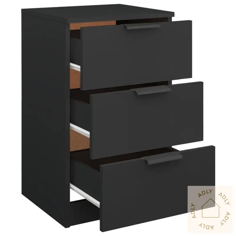 Nattbord 2 Stk Svart 40X36X65 Cm