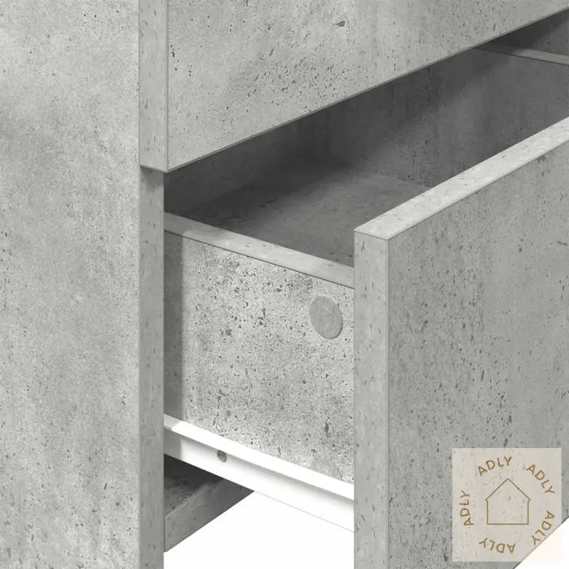 Nattbord 2 Stk Med 2 Skuffer Betonggrå 40X36,5X62 Cm