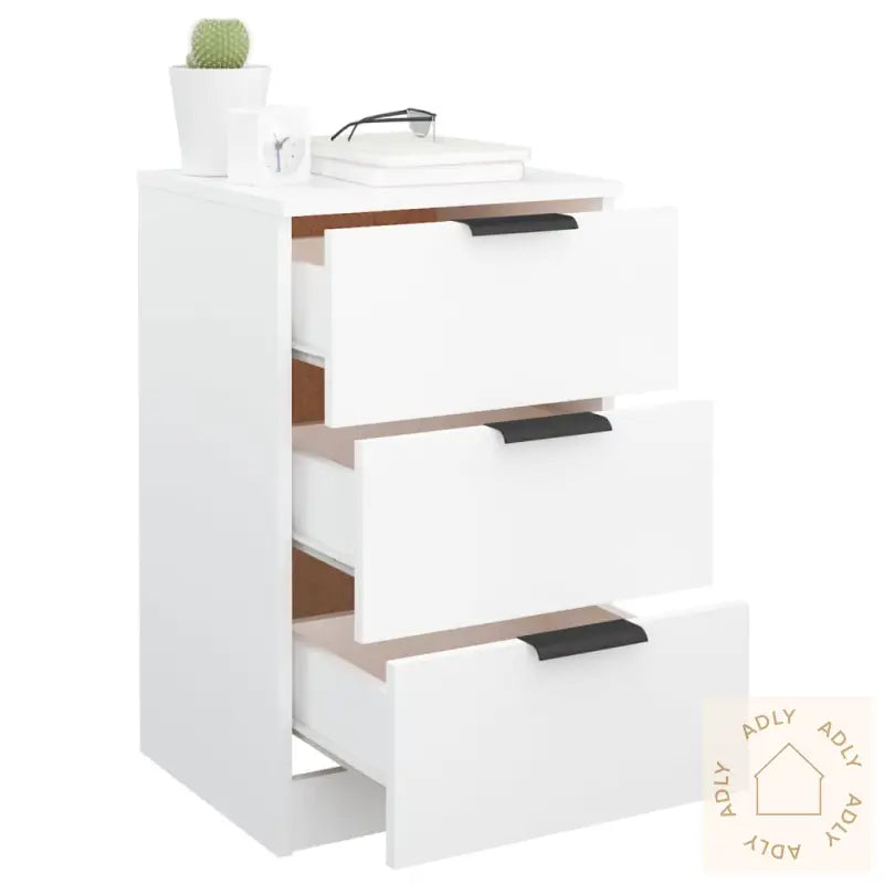 Nattbord 2 Stk Hvit 40X36X65 Cm