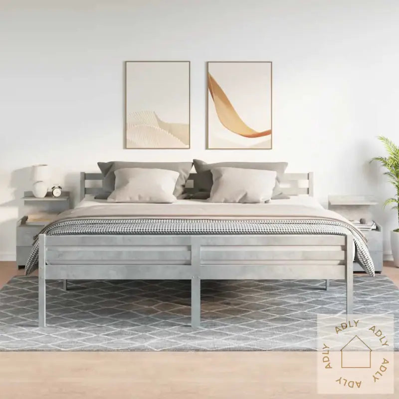 Nattbord 2 Stk Med 2 Skuffer Betonggrå 40X36,5X62 Cm