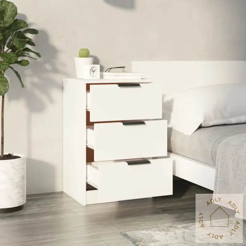 Nattbord 2 Stk Hvit 40X36X65 Cm