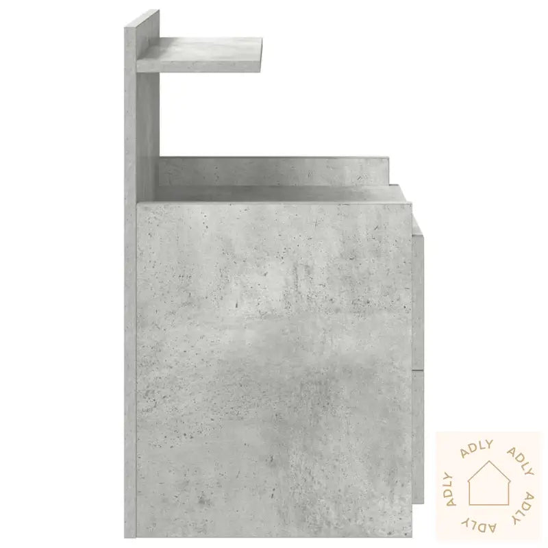 Nattbord 2 Stk Med 2 Skuffer Betonggrå 40X36,5X62 Cm