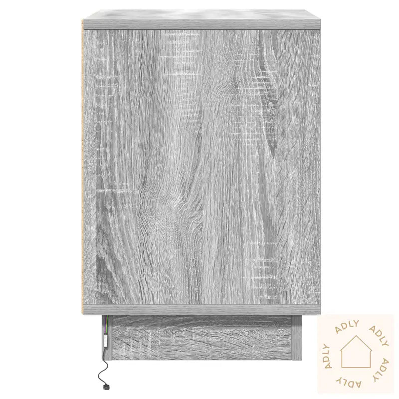 Soveromskap Med Led-Lamper Grå Sonoma 39X34,5X50 Cm