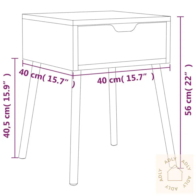 Nattbord Røkt Eik 40X40X56 Cm Konstruert Tre
