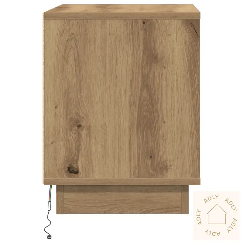 Nattbord Med Led Lys 2 Stk Artisan Eik 44X34,5X45 Cm