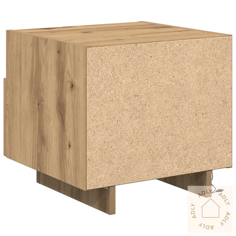Nattbord Med Led-Lamper 2 Stk, Artisan Eik 40X39X37 Cm