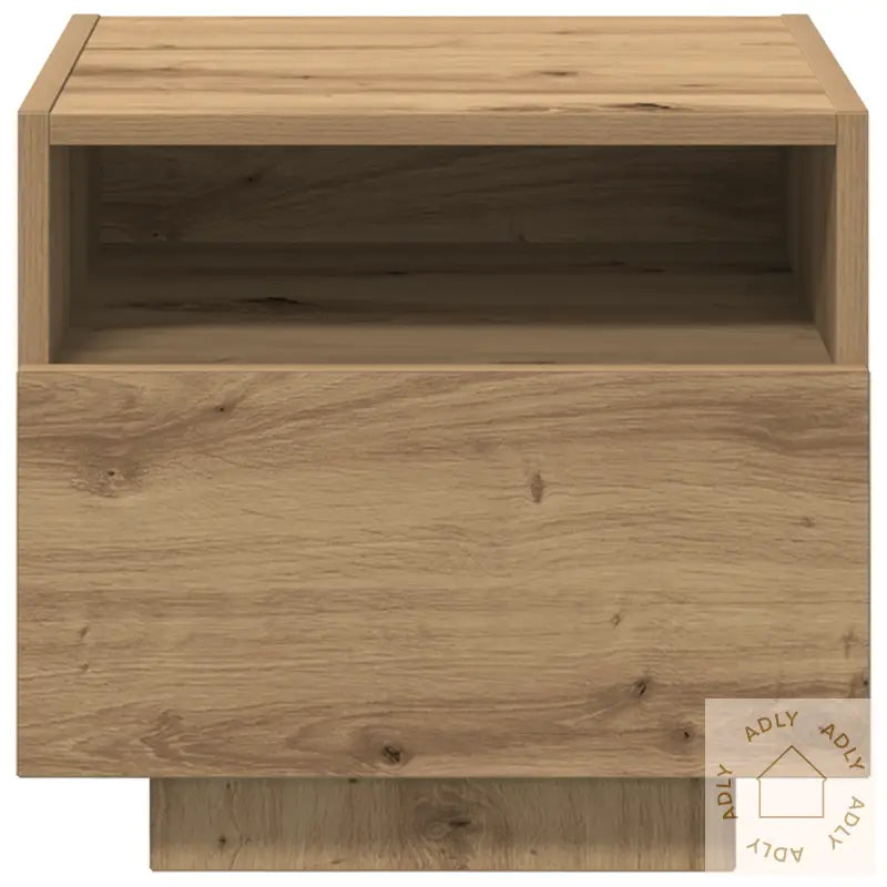 Nattbord Med Led-Lamper 2 Stk, Artisan Eik 40X39X37 Cm
