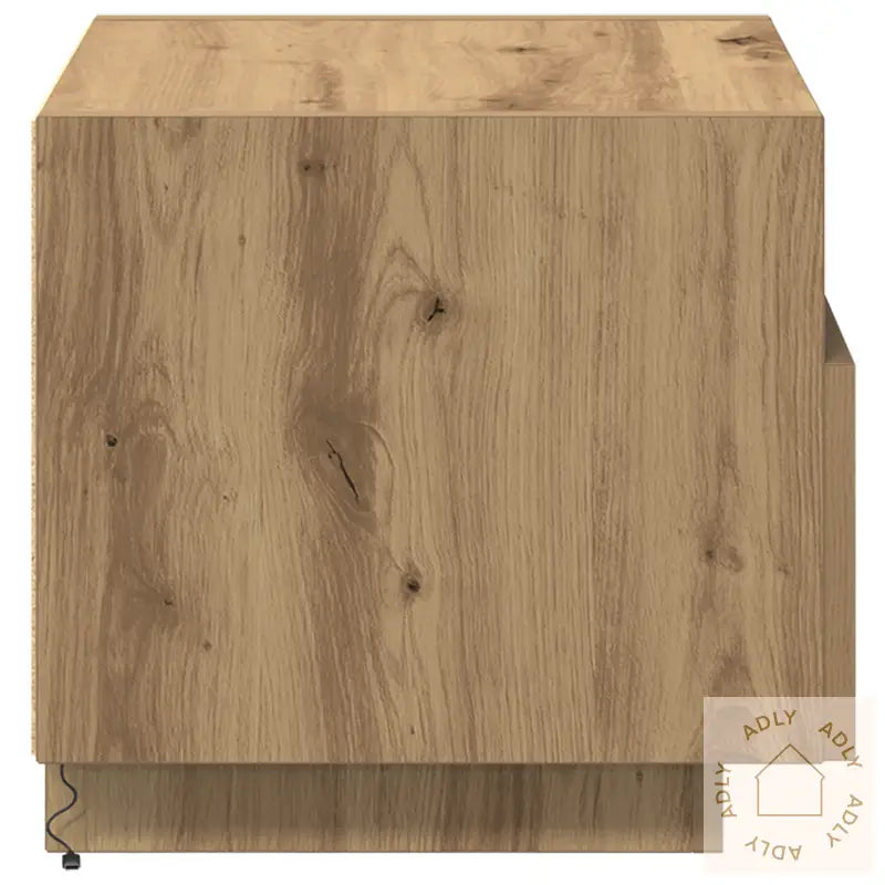 Nattbord Med Led-Lamper 2 Stk, Artisan Eik 40X39X37 Cm