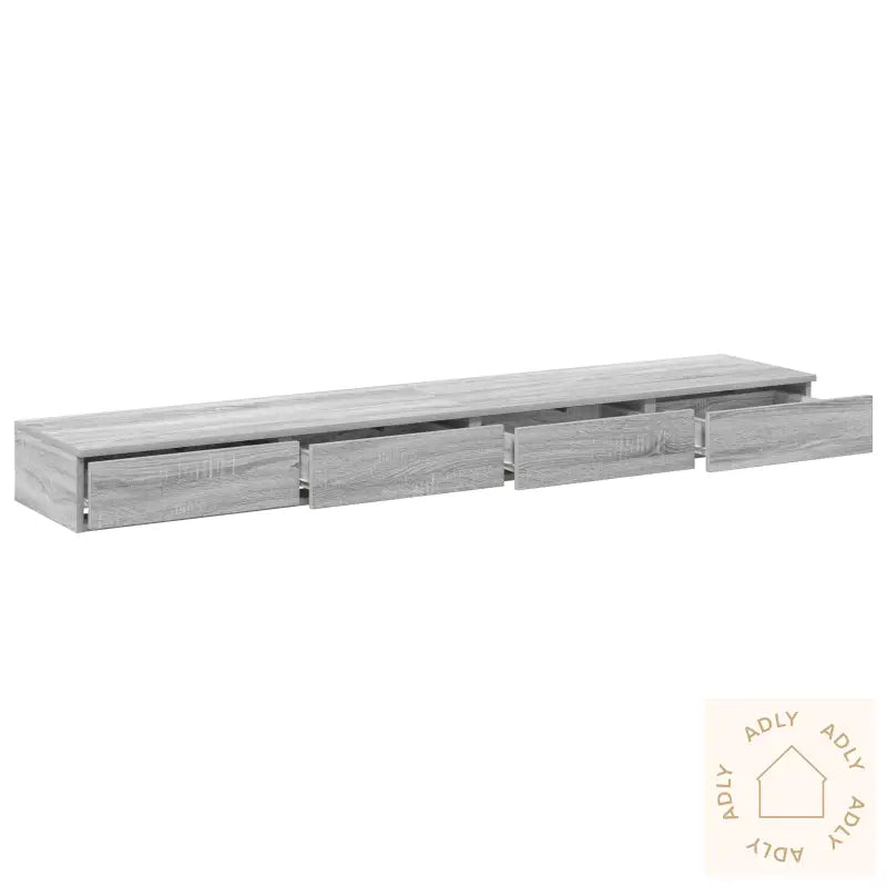 Sengeskuffer Grå Sonoma 200X36,5X16,5 Cm Konstruert Tre