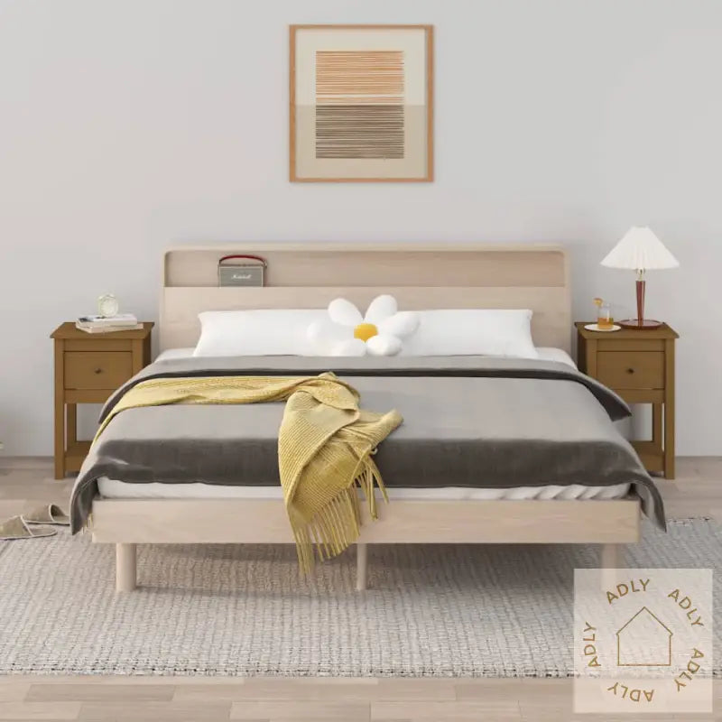 Nattbord 2 Stk Honningbrun 40X35X61 Cm Heltre Furu