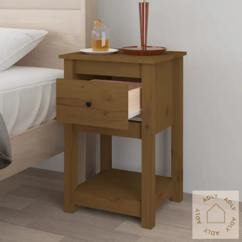 Nattbord 2 Stk Honningbrun 40X35X61 Cm Heltre Furu