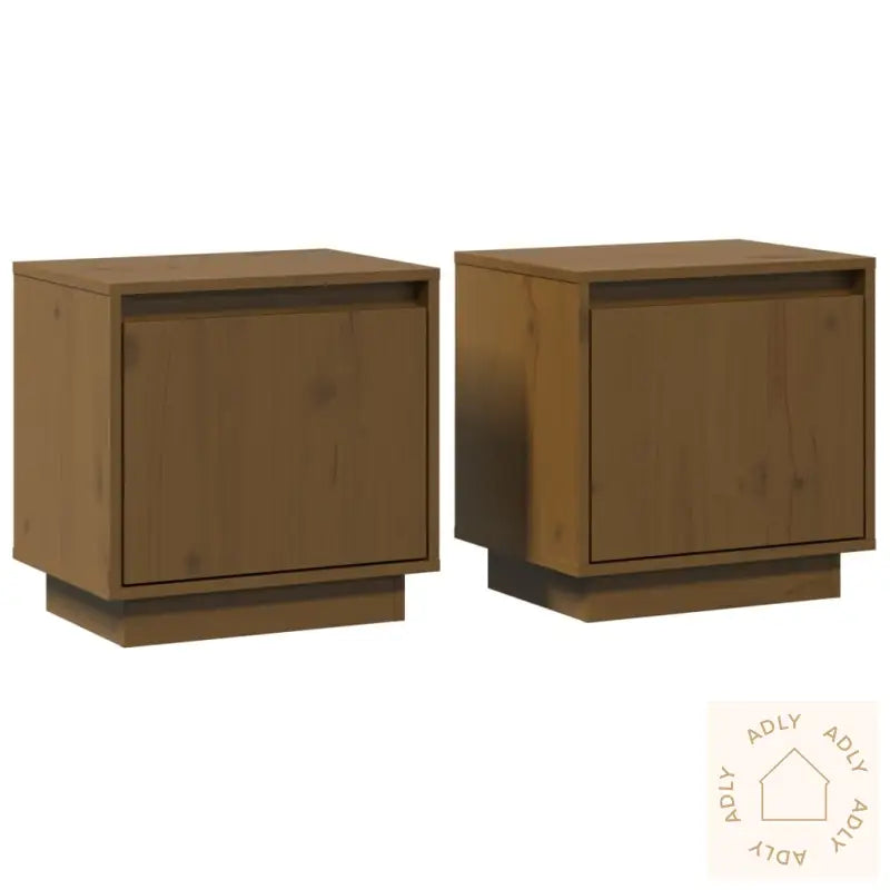Nattbord 2 Stk Honningbrun 40X30X40 Cm Heltre Furu