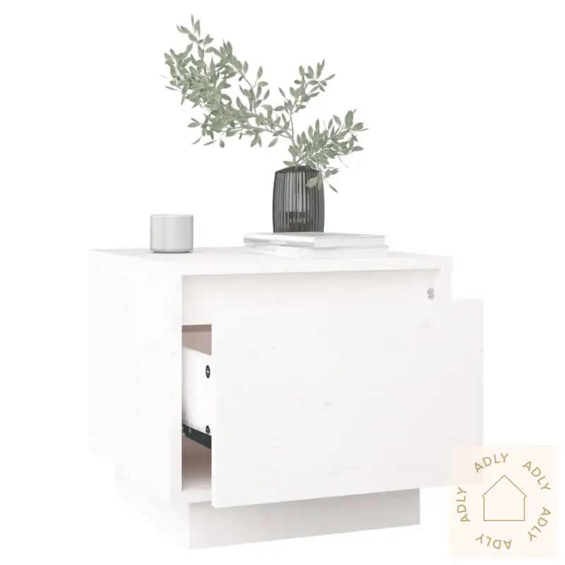 Nattbord Hvit 35X34X32 Cm Heltre Furu