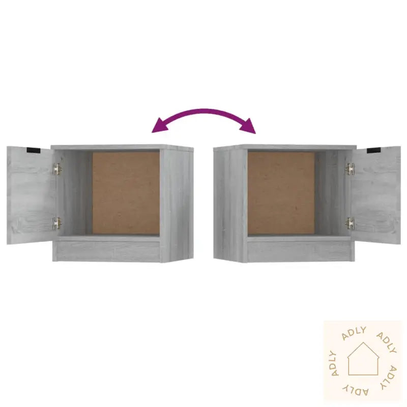 Nattbord 2 Stk Grå Sonoma 40X39X40 Cm