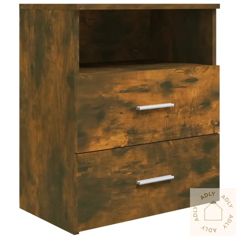 Nattbord 2 Stk Røkt Eik 50X32X60 Cm