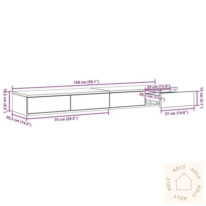 Sengeskuffer Røkt Eik 150X36,5X16,5 Cm Laget Av Tre