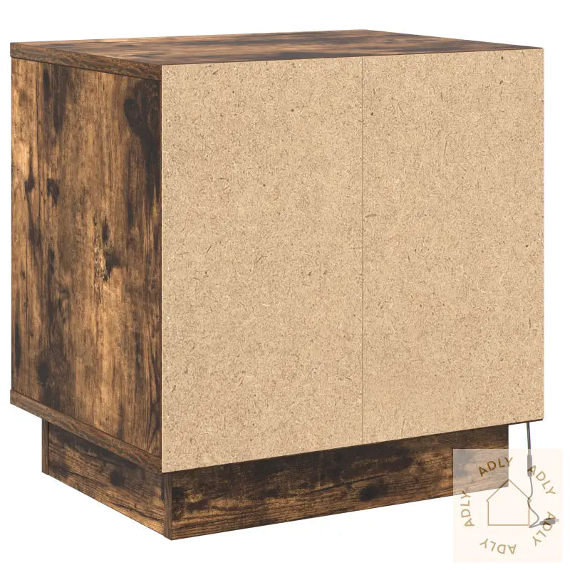 Nattbord Med Led-Lamper Røkt Eik 44X34,5X45 Cm