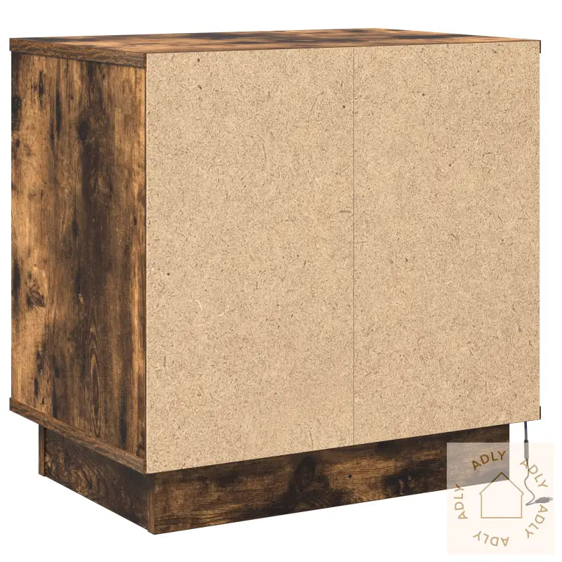 Nattbord Med Led-Lamper Røkt Eik 50X34,5X50 Cm