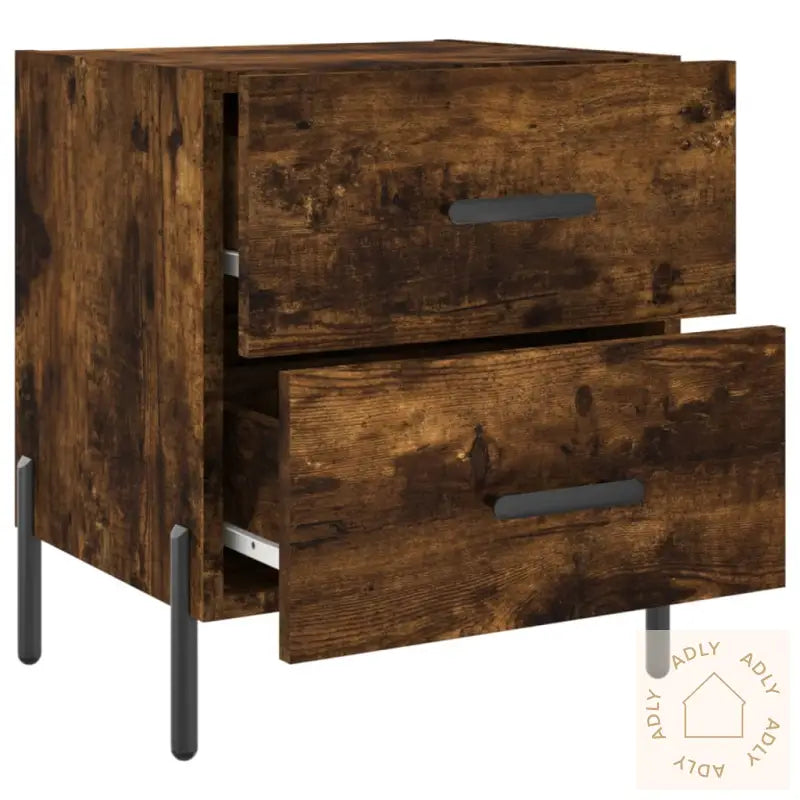 Nattbord Røkt Eik 40X35X47,5 Cm Konstruert Tre