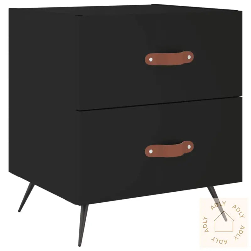 Nattbord 2 Stk Svart 40X35X47,5 Cm Konstruert Tre