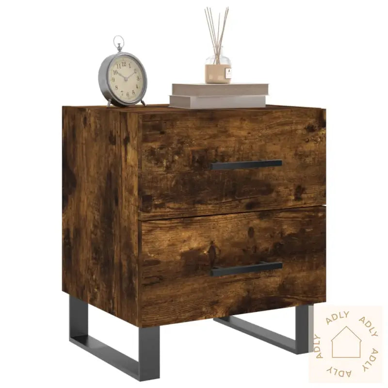 Nattbord Røkt Eik 40X35X47,5 Cm Konstruert Tre