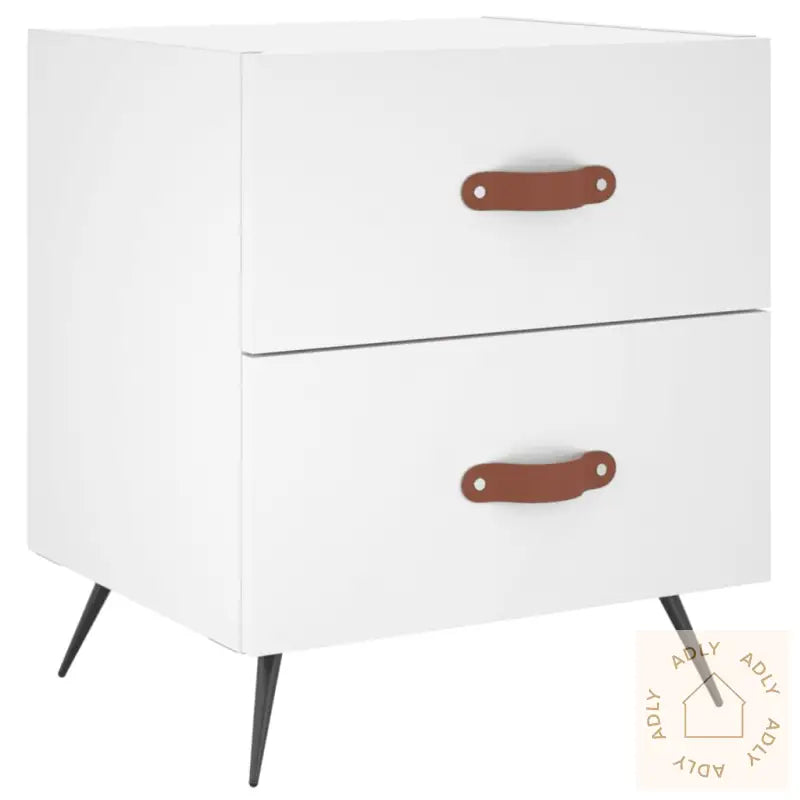 Nattbord 2 Stk Hvit 40X35X47,5 Cm Konstruert Tre