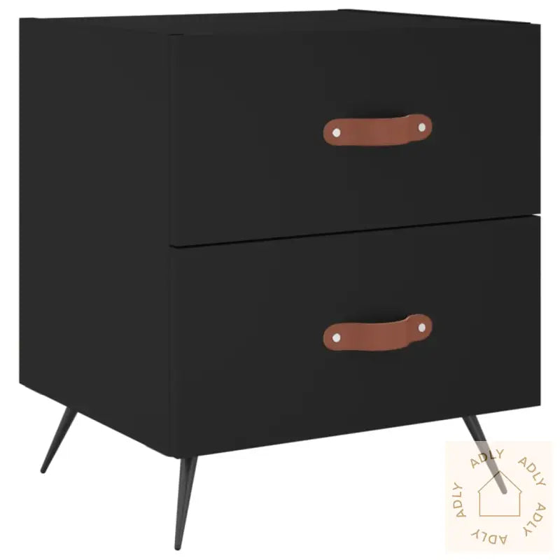 Nattbord 2 Stk Svart 40X35X47,5 Cm Konstruert Tre