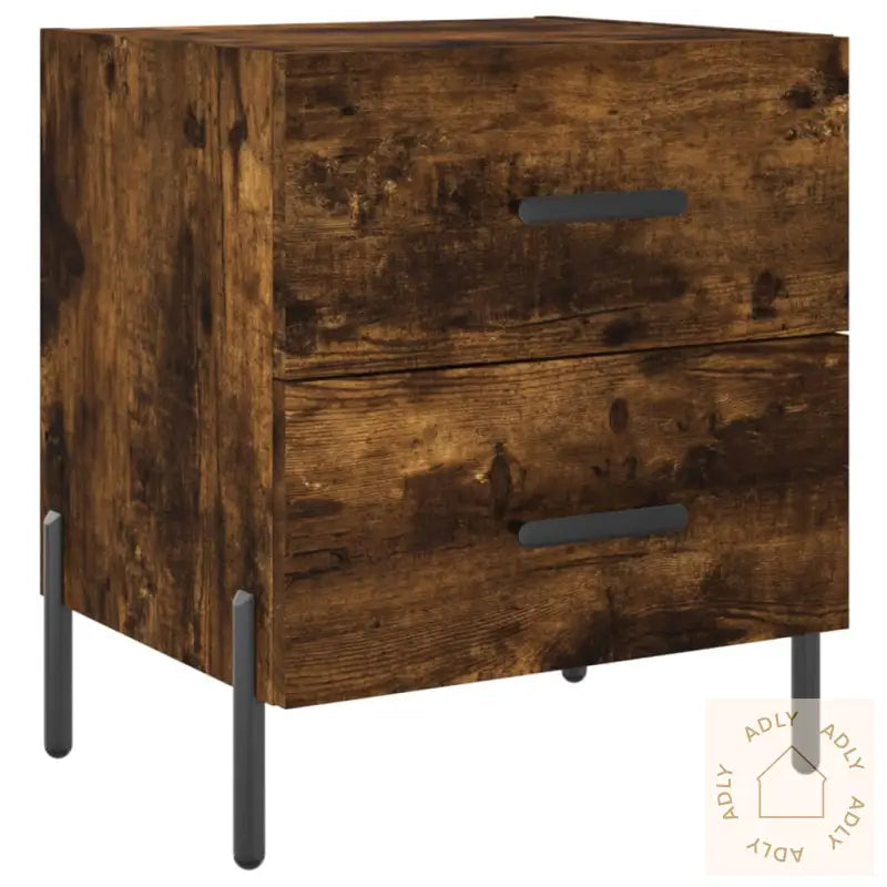 Nattbord Røkt Eik 40X35X47,5 Cm Konstruert Tre